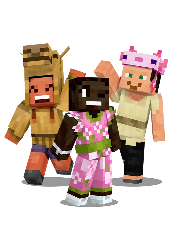 Minecraft-inspired characters